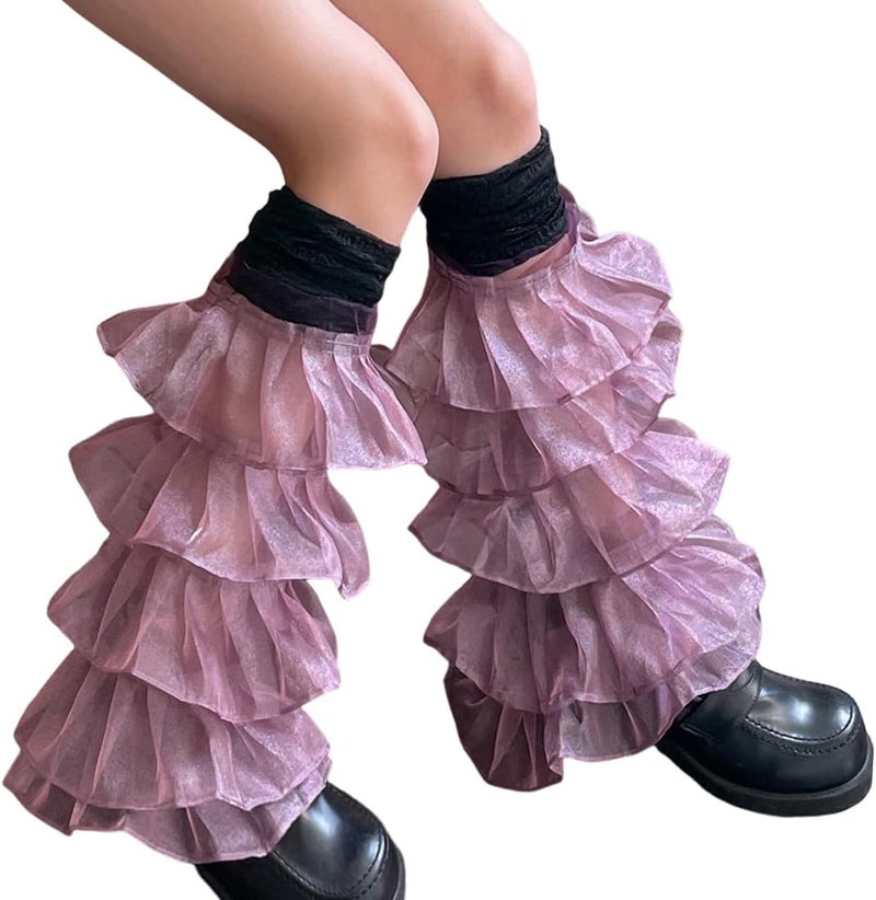SherryDC Girl's Y2k Kawaii Leg Warmers Cute Lace Harajuku Leg Sleeves Gothic Lolita Long Slouch Socks for Women - Image 1